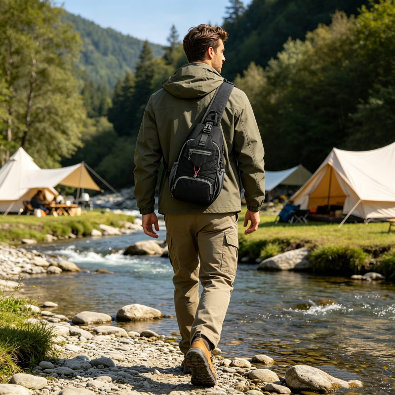 🎒 58% ❤️Men’s Outdoor Sling Bag🌿 – Water-Resistant Multi-Pocket Crossbody for Travel & Daily Use 🌦️