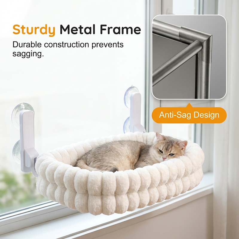 ⏳🔥LIMITED-TIME 50% OFF! ⏰🐱Foldable Suction Cat Window Hammock |Folds Flat Against the Window When Not in Use☁️