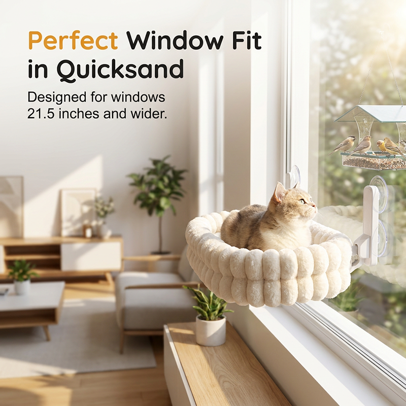 ⏳🔥LIMITED-TIME 50% OFF! ⏰🐱Foldable Suction Cat Window Hammock |Folds Flat Against the Window When Not in Use☁️