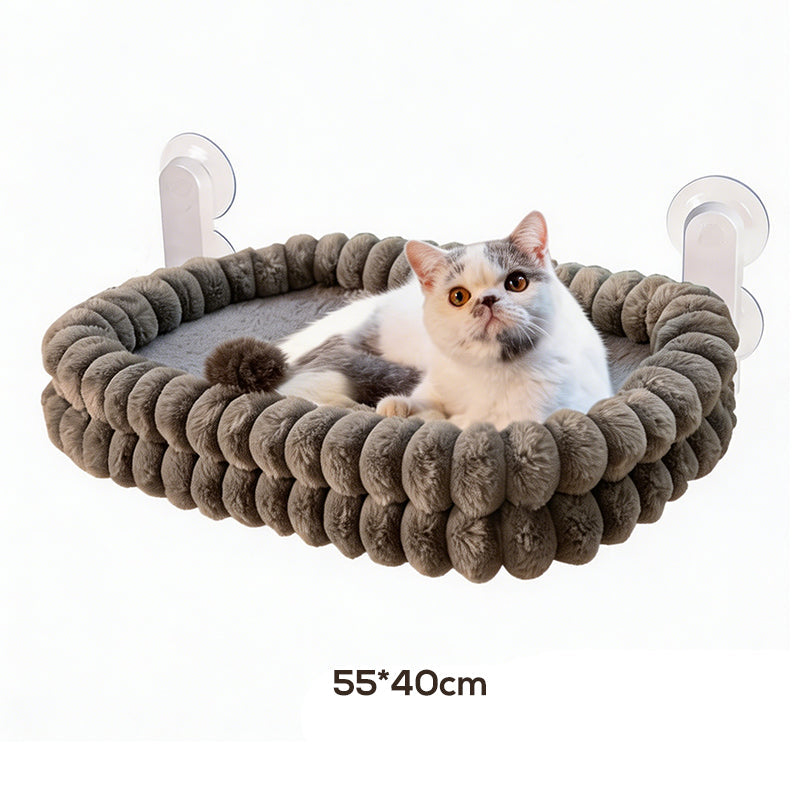 ⏳🔥LIMITED-TIME 50% OFF! ⏰🐱Foldable Suction Cat Window Hammock |Folds Flat Against the Window When Not in Use☁️