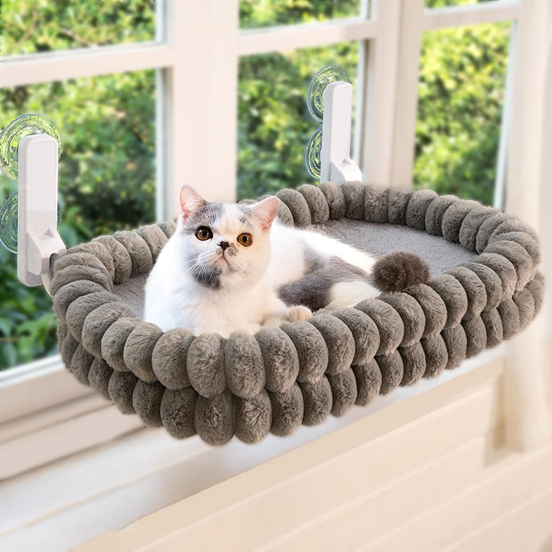 ⏳🔥LIMITED-TIME 50% OFF! ⏰🐱Foldable Suction Cat Window Hammock |Folds Flat Against the Window When Not in Use☁️