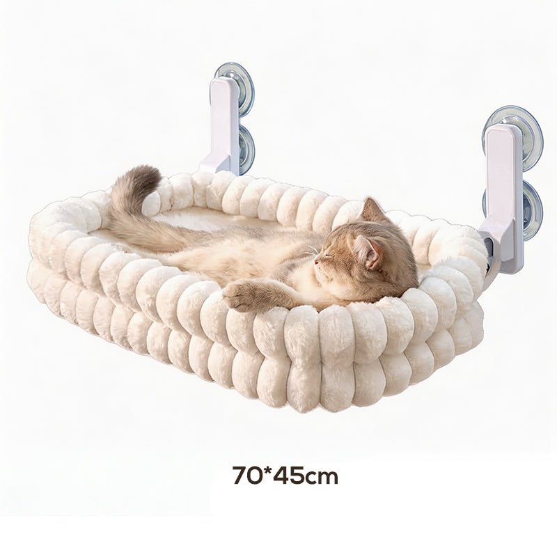 ⏳🔥LIMITED-TIME 50% OFF! ⏰🐱Foldable Suction Cat Window Hammock |Folds Flat Against the Window When Not in Use☁️