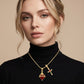 Sacred Heart & Rose Cross Pendant Necklace