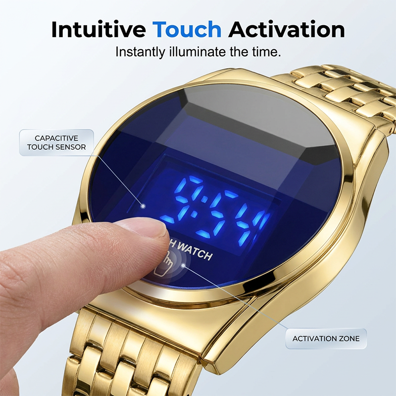 Men's Modern LED Touch Screen Digital Watch