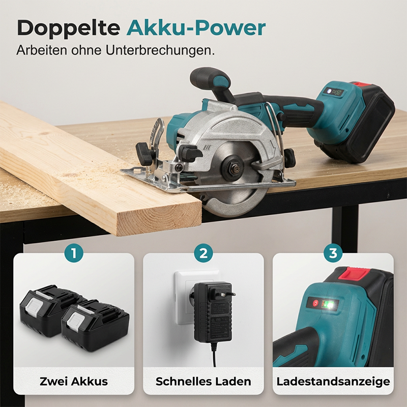 ⚡🛠️ 50% DISCOUNT! High-speed cordless circular saw with brushless motor – Powerful, cordless & precise
