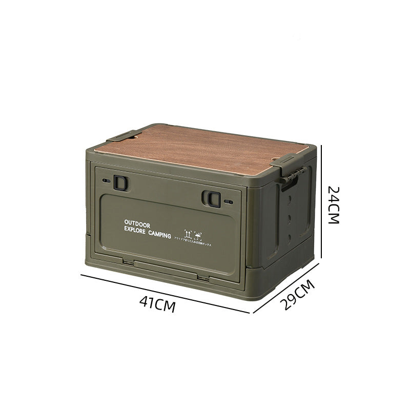 🔥Limited-time 50%off-📦Collapsible Camping Storage Box with Wooden Lid