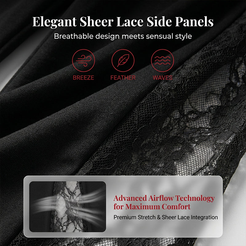 📢📢35% OFF !! ⏰Women's Ruched Lace Panel Flare Pants