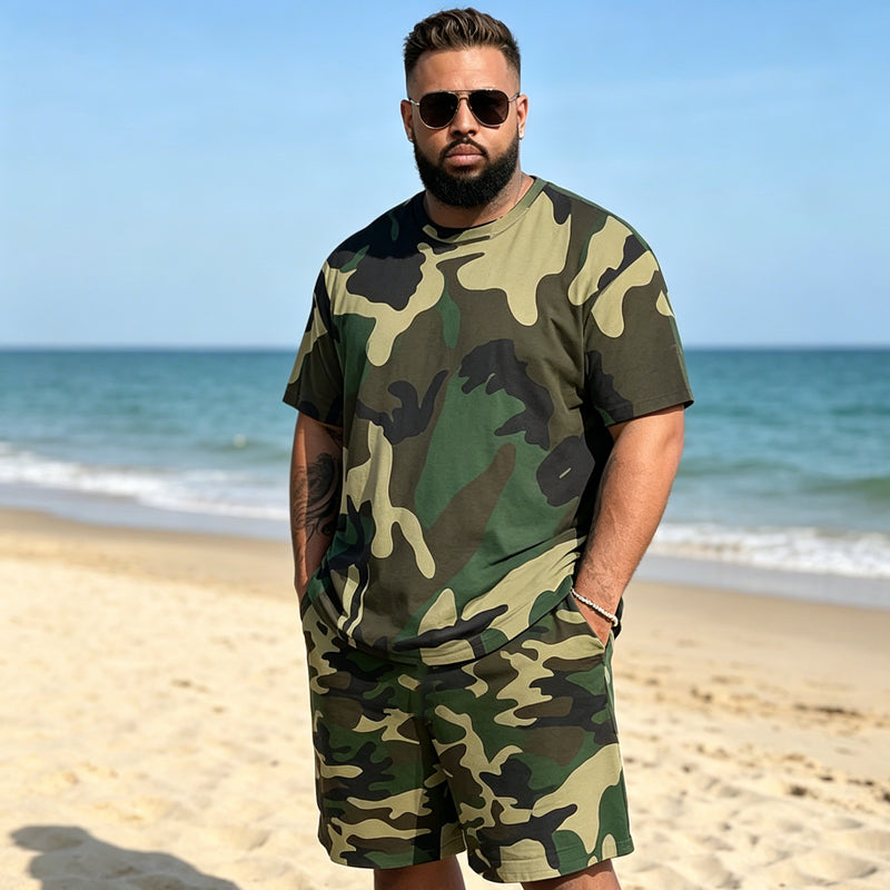 🔥2026 New Arrival ＆ Hot Sale ＆ 50％ Off🔥Men's Camouflage Print T-Shirt & Shorts Set