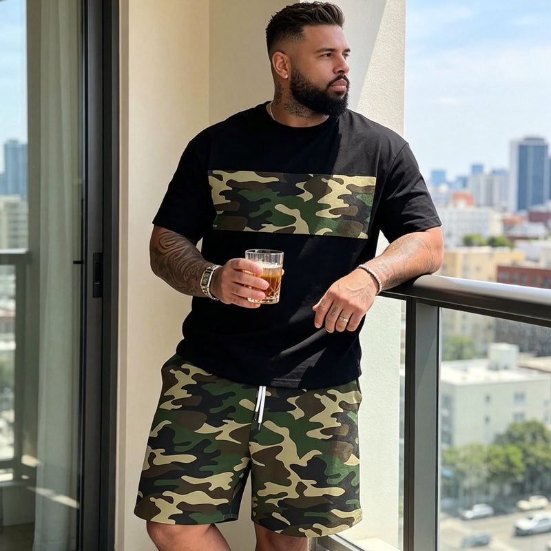 🔥2026 New Arrival ＆ Hot Sale ＆ 50％ Off🔥Men's Camouflage Print T-Shirt & Shorts Set