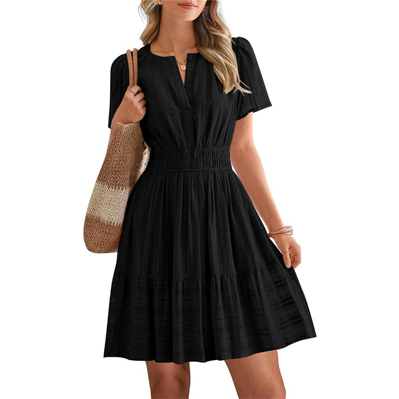 👗 50% OFF NOW! 🌸 Women's Short Sleeve Tiered Mini Dress – Flowy, flattering & perfect for summer parties, beach days or casual outings ☀️