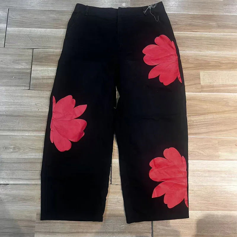 🎁2026 New Arrivals 50% OFF💥 Women's Floral Wide-Leg Jeans – Unique Appliqué, Soft, 6 Colors 🌸