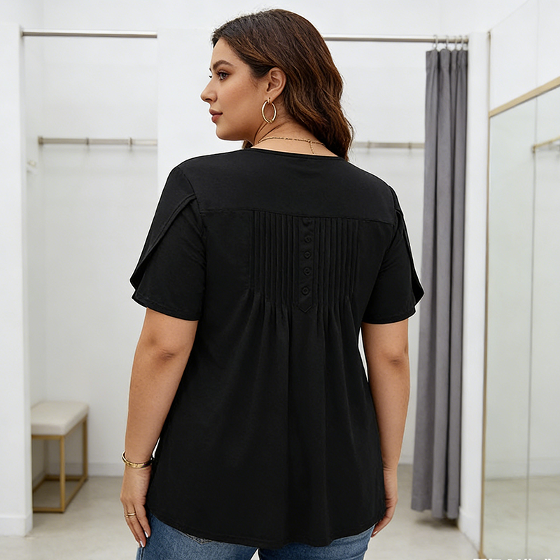 👚 50% OFF NOW! ✨ Women's Pleated Front Puff Sleeve T-Shirt – Soft, breathable & elegant puff sleeves – perfect for work, brunch or spring days 🌸