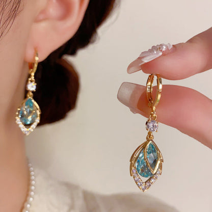 ⏳Limited-time 50% off⏰Sky Blue Drop Dangle Hoop Earrings💧💍