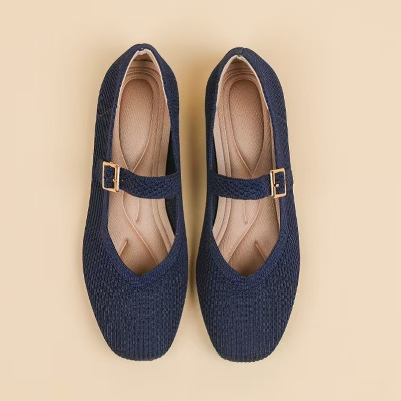 🔥 LIMITED-TIME SALE £12.99!!🎀Breathable Square Toe Ballet Flats – Knit, Lightweight, Comfy 👣