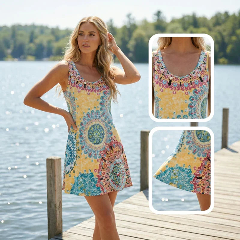 🎁2026 New Arrivals 52% OFF💥Casual Sleeveless A-Line Printed Summer Dress