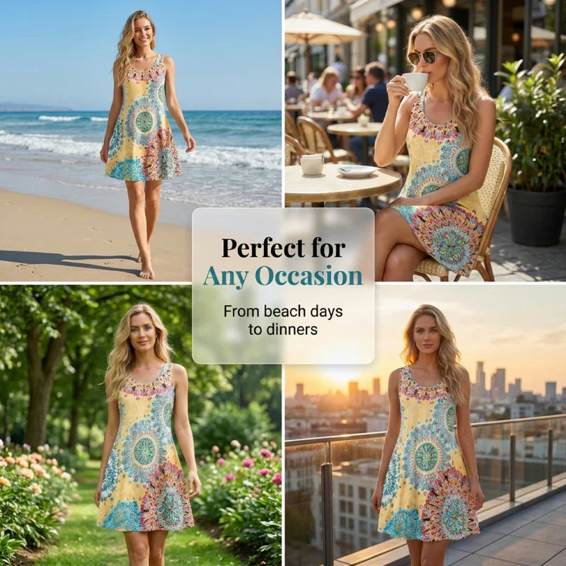 🎁2026 New Arrivals 52% OFF💥Casual Sleeveless A-Line Printed Summer Dress