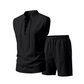 👕Men's Linen Sleeveless Lace-Up Top & Shorts Set🌿