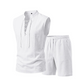 👕Men's Linen Sleeveless Lace-Up Top & Shorts Set🌿