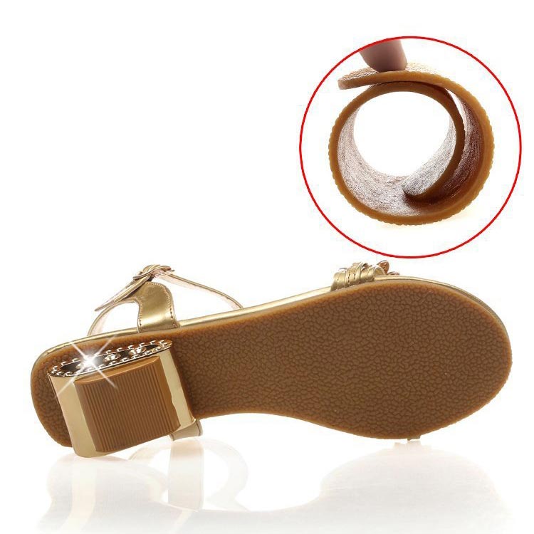 📢📢Last Day-50% OFF!!⏰Modische Damen Sandalen – Flacher Absatz, Strass & Metallverzierung 👡 Für Sommer & Alltag