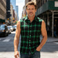👔 50% OFF NOW!🔥 Men's Plaid Sleeveless Shirt – Raw Edges & Button-Down – 7 Colors Available 🕶️
