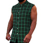 👔 50% OFF NOW!🔥 Men's Plaid Sleeveless Shirt – Raw Edges & Button-Down – 7 Colors Available 🕶️