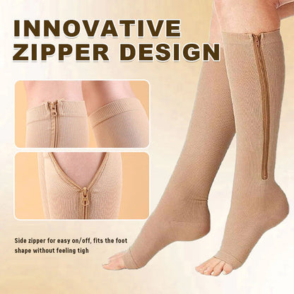 🥳2026 HOT SALE🥳💞50% OFF!✨ 💝Knee-High Sports Support Socks with Zipper