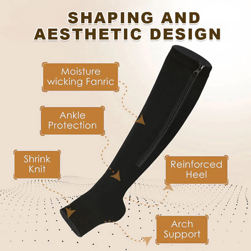 🥳2026 HOT SALE🥳💞50% OFF!✨ 💝Knee-High Sports Support Socks with Zipper