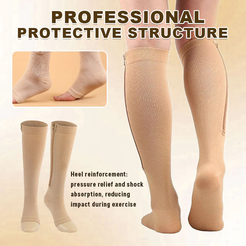🥳2026 HOT SALE🥳💞50% OFF!✨ 💝Knee-High Sports Support Socks with Zipper