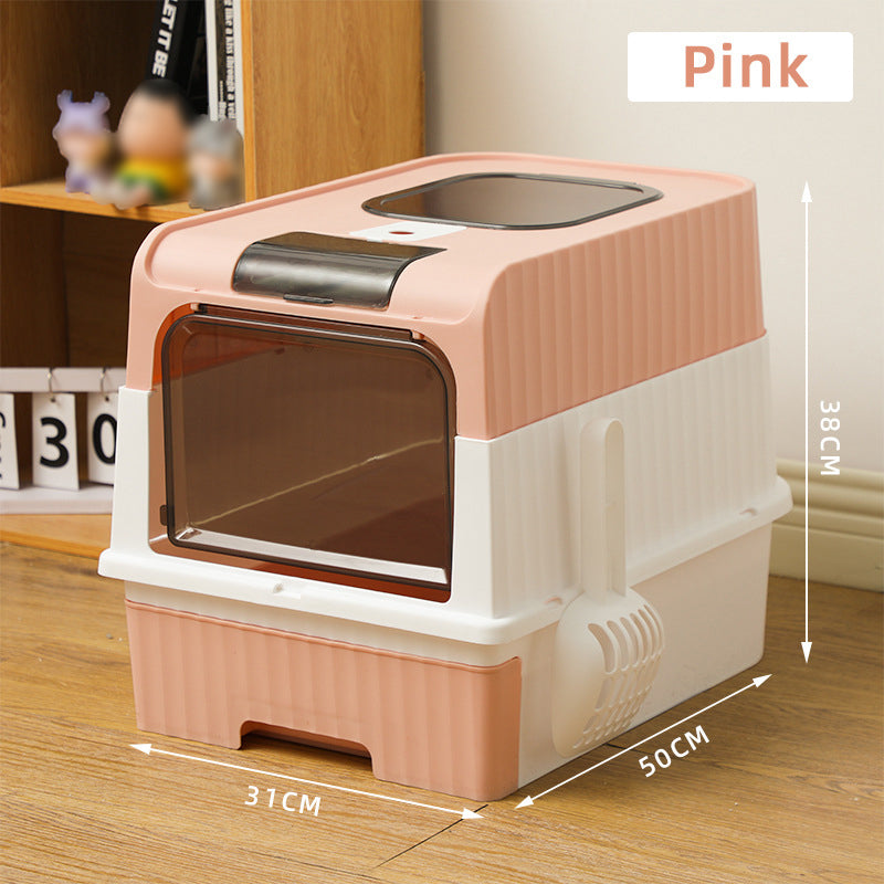 Foldable Drawer-Style Cat Litter Box