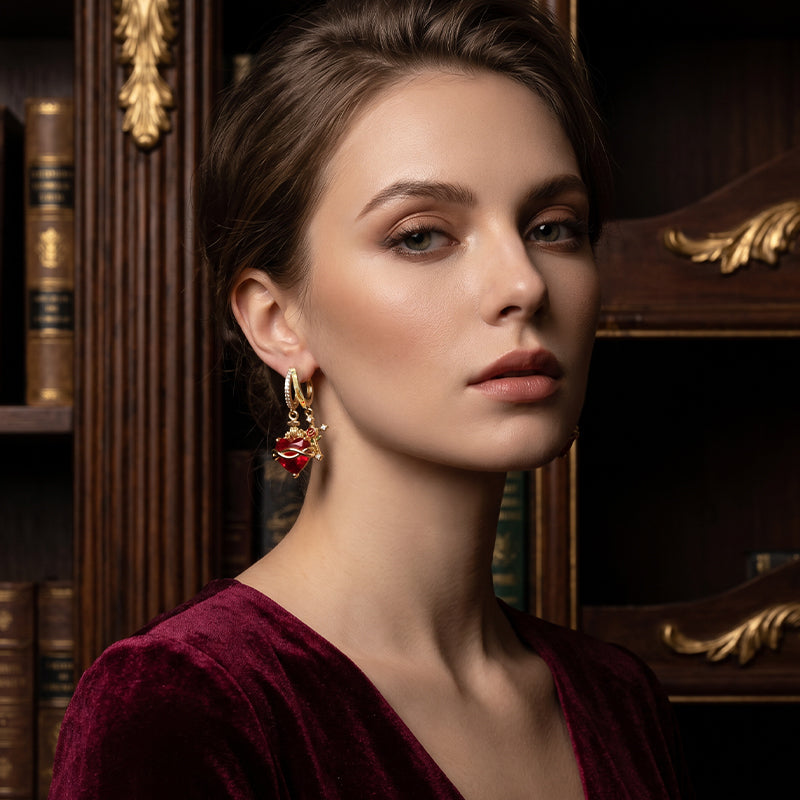 💍 40% OFF! ✨ Red Heart & Cross Earrings – Vintage-Inspired, Dainty, Symbolic ✝️