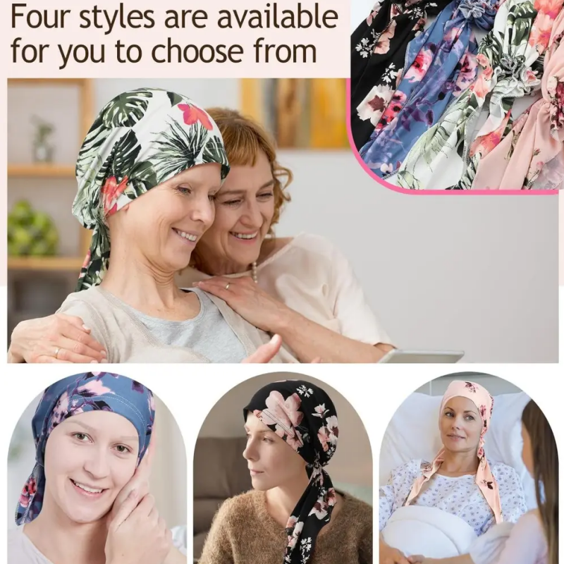 🎁2026 New Arrivals 50% OFF💥Women's Floral Print Pre-Tied Head Scarf Turban – Soft, Elastic, Versatile 🌸
