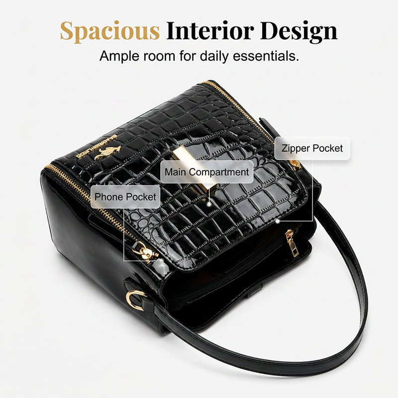 🔥Hot Sale 50%OFF🔥Glossy Crocodile Pattern Women's Handbag