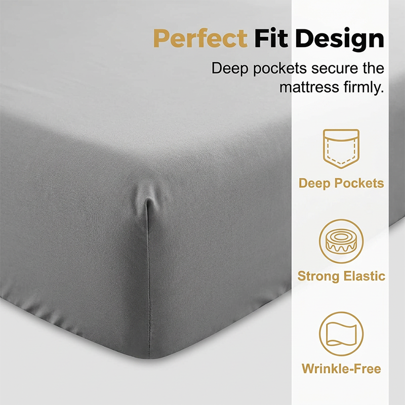 Breathable Solid Color Cooling Bed Sheet Set