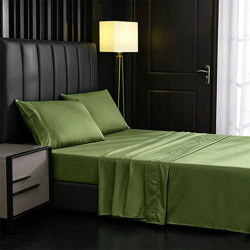 Breathable Solid Color Cooling Bed Sheet Set