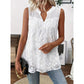 🌸 50% OFF NOW!✨ Women’s Chic Floral Lace Sleeveless Shirt – Elegant V-Neck & Romantic – Wardrobe Staple 🕊️