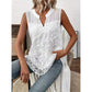 🌸 50% OFF NOW!✨ Women’s Chic Floral Lace Sleeveless Shirt – Elegant V-Neck & Romantic – Wardrobe Staple 🕊️