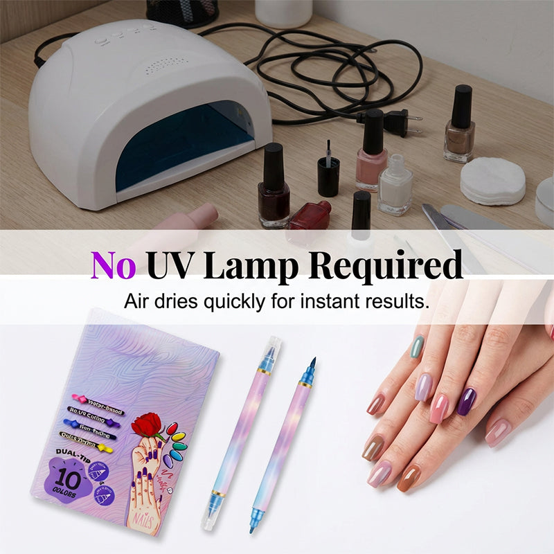 🥳2026 HOT SALE🥳💞50K+ SOLD! 💅🎨 50% OFF! 10-Color Dual-Tip Nail Art Markers – fine & bold tips for easy DIY designs. Quick-dry, no UV lamp needed! Salon results at home! 🛡️✨