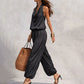📢📢40% OFF !! ⏰ Sleeveless Cowl Neck Jumpsuit – Halter, Wide-Leg, Elegant 🍷