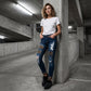 🔥While Supplies Last 40% OFF!🎉 Women's Leopard Patch Ripped Skinny Jeans