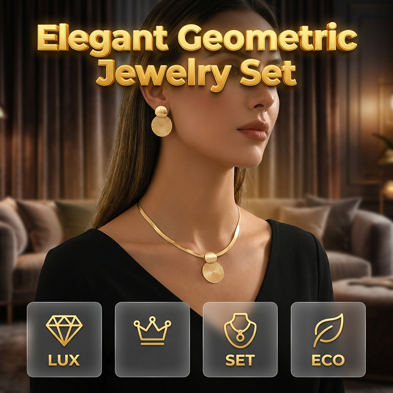 🎁2026 New Arrivals 60% OFF💥Modern Chic Necklace & Earring Set – Gold finish, geometric design & lightweight – perfect for daily elegance or gifting – includes matching pieces for a polished look 💫