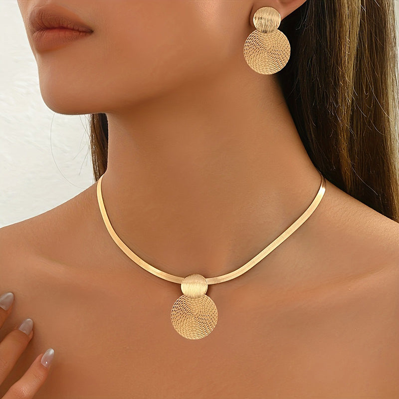 🎁2026 New Arrivals 60% OFF💥Modern Chic Necklace & Earring Set – Gold finish, geometric design & lightweight – perfect for daily elegance or gifting – includes matching pieces for a polished look 💫