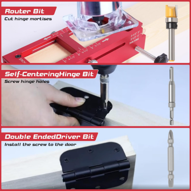 ⏳🔥LIMITED-TIME 50% OFF! ⏰Adjustable Door Hinge Mortise Jig Kit – Precision Routing, Quick Setup & Perfect for Carpenters, Joiners & DIY Home Renovations 🔧✨