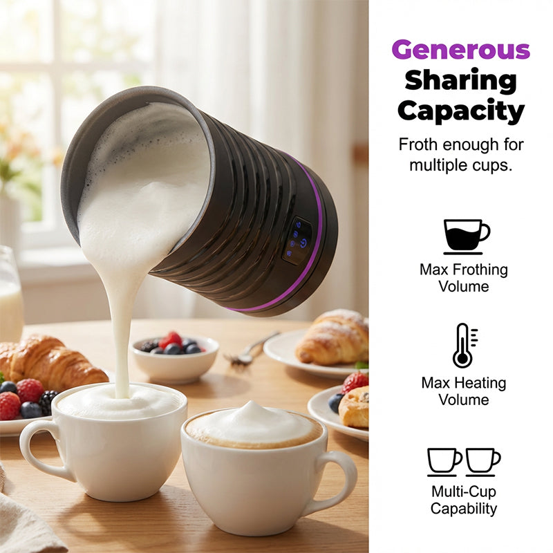 4 in 1 Electric Milk Frother for Hot & Cold
