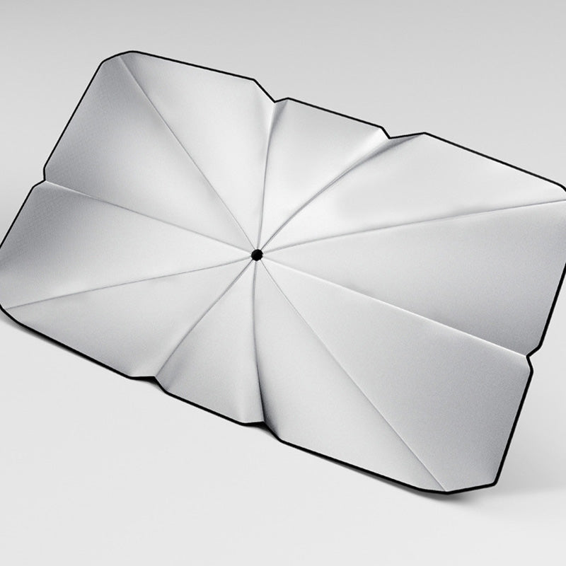 Exclusive 50% OFF | Bendable Car Windshield Sunshade Umbrella | 360° Flexible Rod for Large Screens | Nano Titanium Silver Heat Reflection & 10-Rib Alloy Frame✨