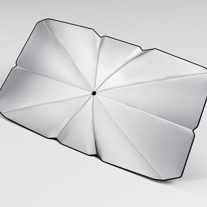 Exclusive 50% OFF | Bendable Car Windshield Sunshade Umbrella | 360° Flexible Rod for Large Screens | Nano Titanium Silver Heat Reflection & 10-Rib Alloy Frame✨