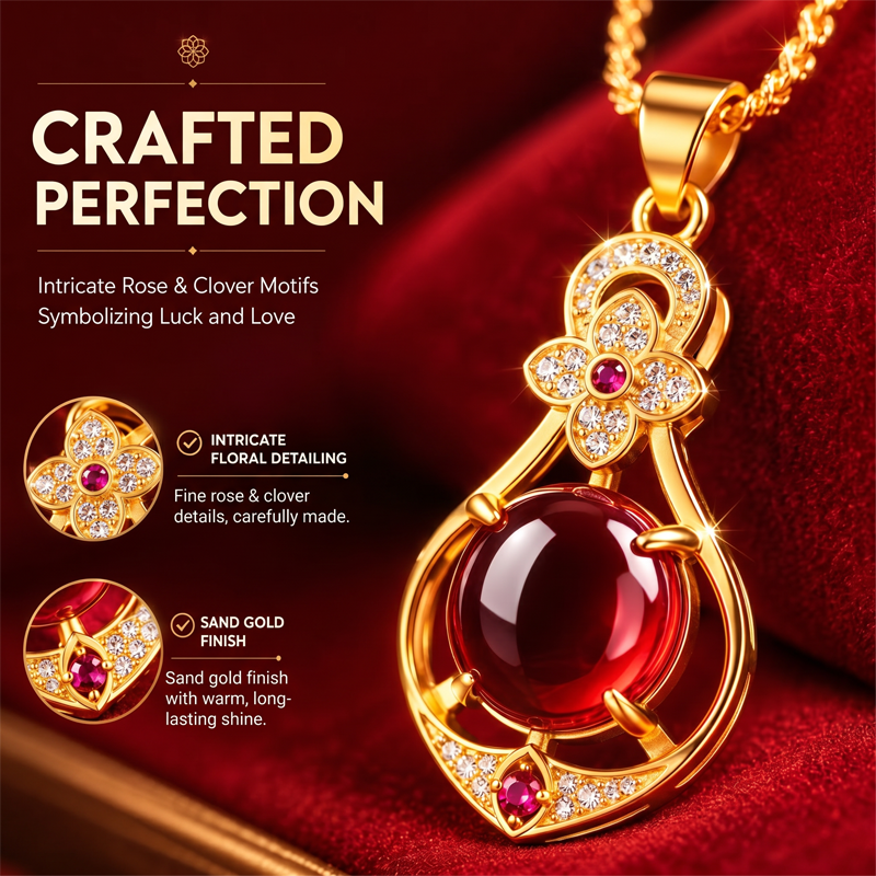 🌸 50% OFF NOW! 🌸Elegant Four-Leaf Clover Teardrop Necklace
