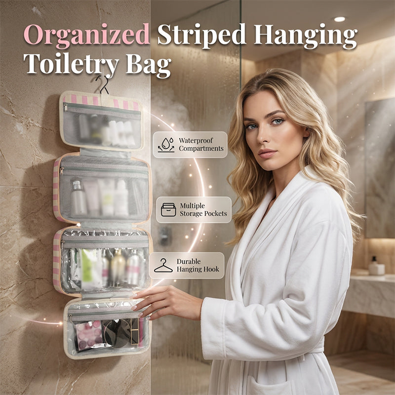 🔥Summer Hot Sales - 50% OFF💞30K+ SOLD!!💝Striped Hanging Travel Toiletry Bag