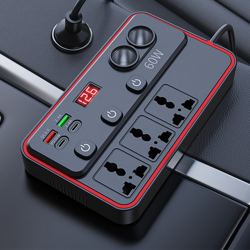 📢📢50% OFF !! ⏰Multifunctional Car Charger with AC Outlets & USB