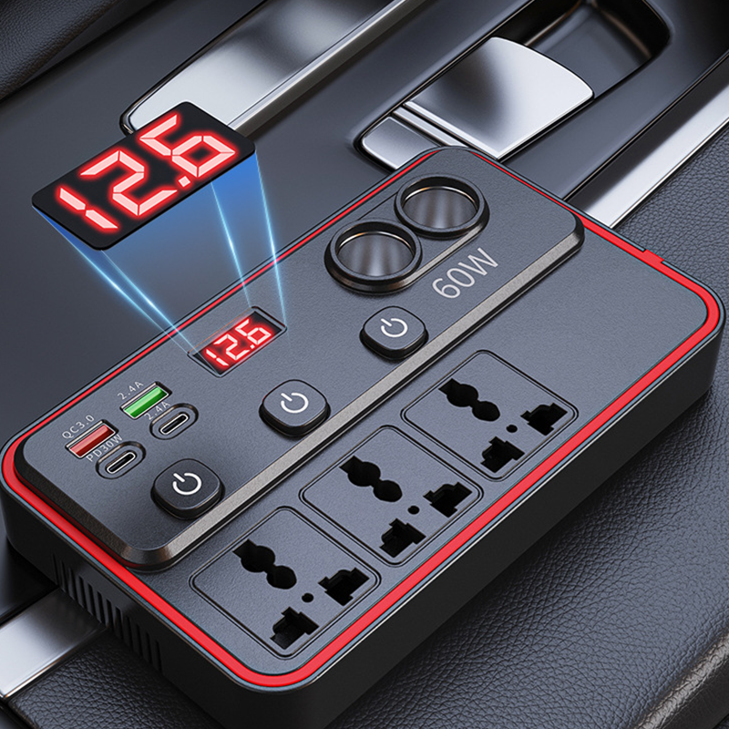 📢📢50% OFF !! ⏰Multifunctional Car Charger with AC Outlets & USB