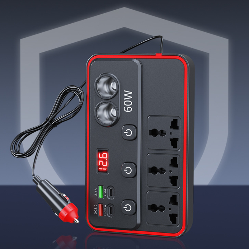 📢📢50% OFF !! ⏰Multifunctional Car Charger with AC Outlets & USB
